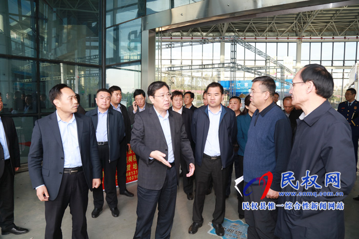 市人大常委會副主任、縣委書記姬脈常查看2019河南·民權(quán)第五屆制冷裝備博覽會籌備工作