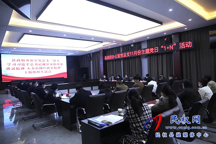縣政府辦公室總支開展11月份主題黨日“1+N”活動
