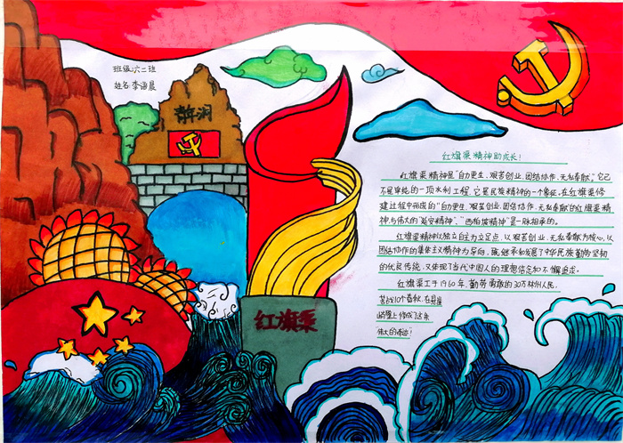 紅旗渠精神助成長(zhǎng)  紅色基因永流傳——民權(quán)縣第三小學(xué)舉辦“紅旗渠精神助成長(zhǎng)”手抄報(bào)作品展
