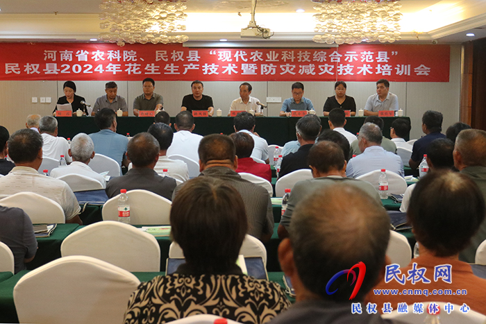 河南省農(nóng)科院、民權(quán)縣“現(xiàn)代農(nóng)業(yè)科技綜合示范縣”、民權(quán)縣2024年花生生產(chǎn)技術(shù)暨防災(zāi)減災(zāi)技術(shù)培訓(xùn)會(huì)舉行